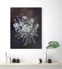 Dark Blue White Native Flowers Woodblock Painting 45x60cms No 30 - Artista Style