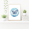 Humpback Whale Watercolour Art Print No 3 - Artista Style