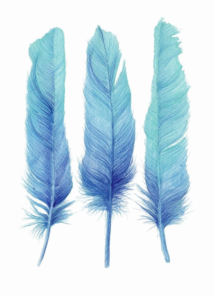 Three Ombre Feathers Art Print - Artista Style