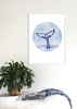 Whale Tail Watercolour painting Art Print No 2 PRINT SALE - Artista Style